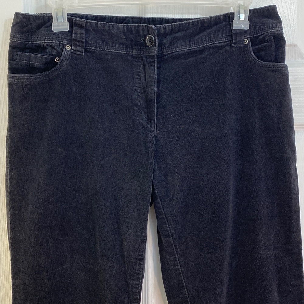 2 for $25 - Encore Jeans Corduroy Trousers in Black with stretch, 14 Plus